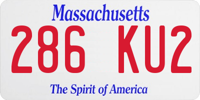 MA license plate 286KU2