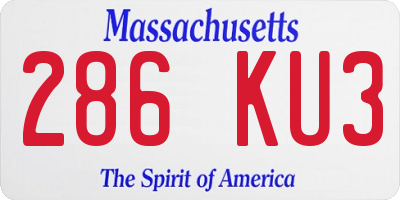 MA license plate 286KU3