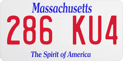 MA license plate 286KU4