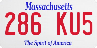 MA license plate 286KU5