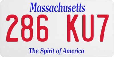 MA license plate 286KU7