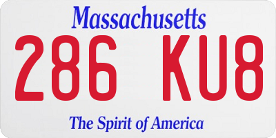 MA license plate 286KU8