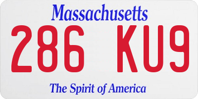 MA license plate 286KU9