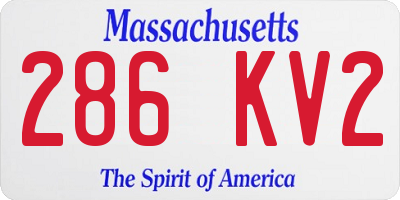 MA license plate 286KV2