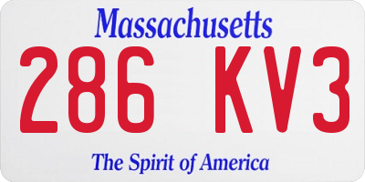 MA license plate 286KV3