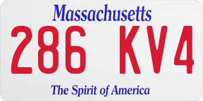 MA license plate 286KV4