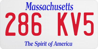 MA license plate 286KV5