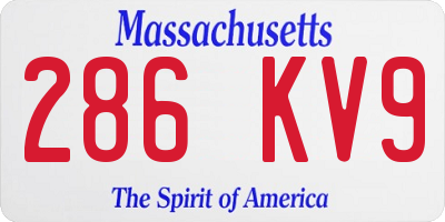 MA license plate 286KV9