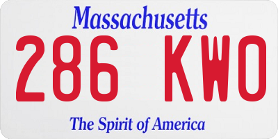 MA license plate 286KW0