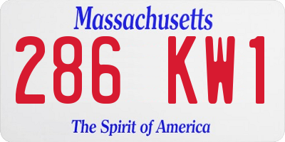 MA license plate 286KW1
