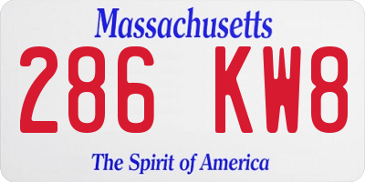 MA license plate 286KW8