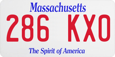 MA license plate 286KX0