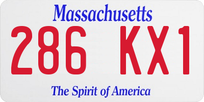 MA license plate 286KX1