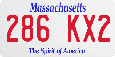 MA license plate 286KX2
