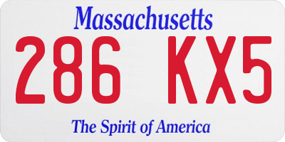 MA license plate 286KX5