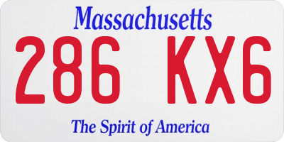 MA license plate 286KX6