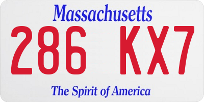 MA license plate 286KX7