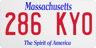 MA license plate 286KY0