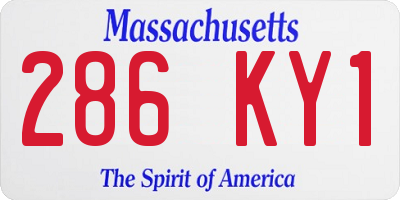 MA license plate 286KY1