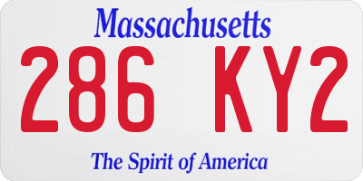 MA license plate 286KY2