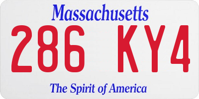 MA license plate 286KY4