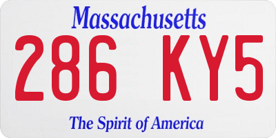 MA license plate 286KY5