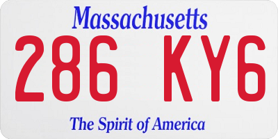 MA license plate 286KY6