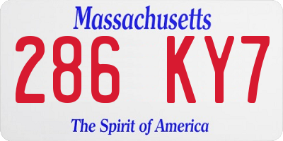 MA license plate 286KY7