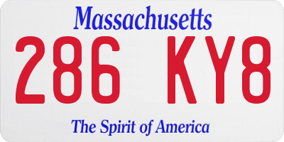 MA license plate 286KY8