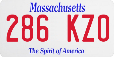 MA license plate 286KZ0