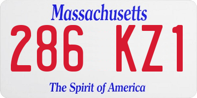 MA license plate 286KZ1