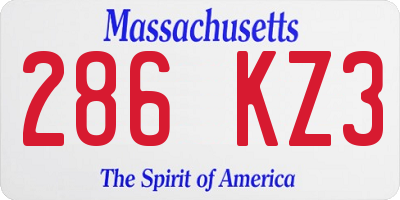 MA license plate 286KZ3