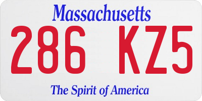 MA license plate 286KZ5