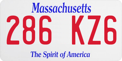 MA license plate 286KZ6