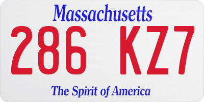 MA license plate 286KZ7