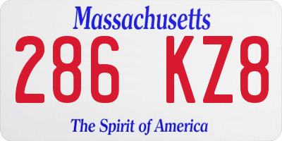 MA license plate 286KZ8
