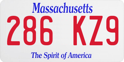 MA license plate 286KZ9