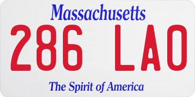 MA license plate 286LA0