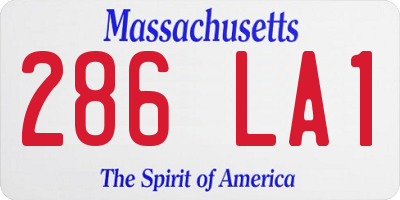 MA license plate 286LA1