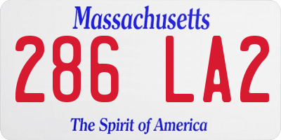 MA license plate 286LA2