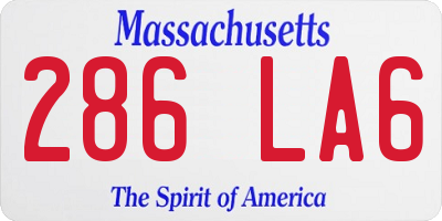 MA license plate 286LA6