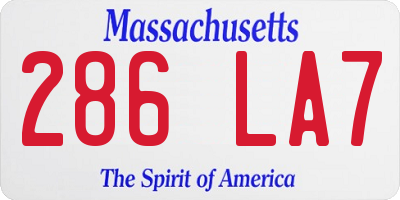MA license plate 286LA7