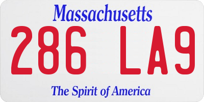 MA license plate 286LA9