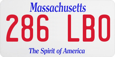 MA license plate 286LB0
