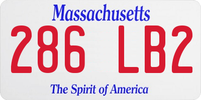 MA license plate 286LB2