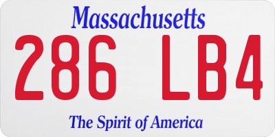 MA license plate 286LB4