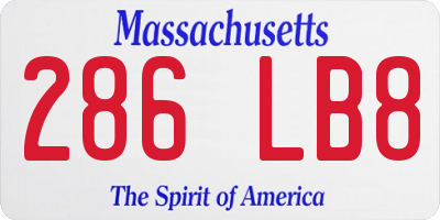 MA license plate 286LB8