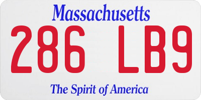 MA license plate 286LB9