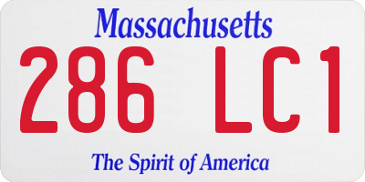 MA license plate 286LC1