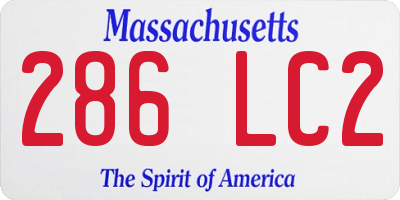 MA license plate 286LC2
